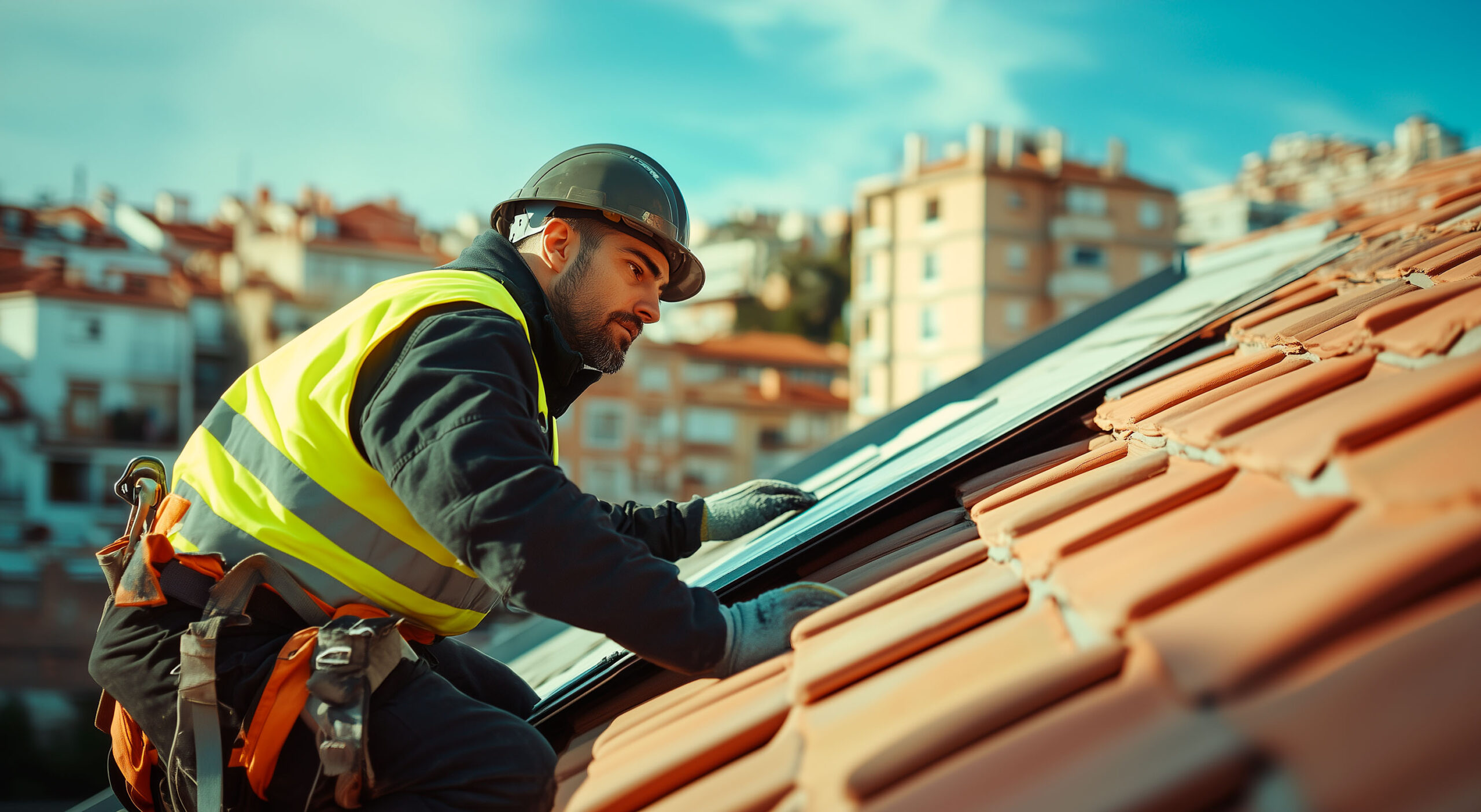 roofer working on residential roof