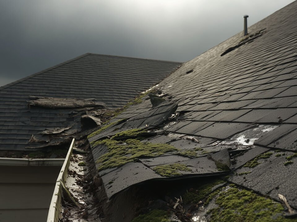 Damaged roof needs replacement