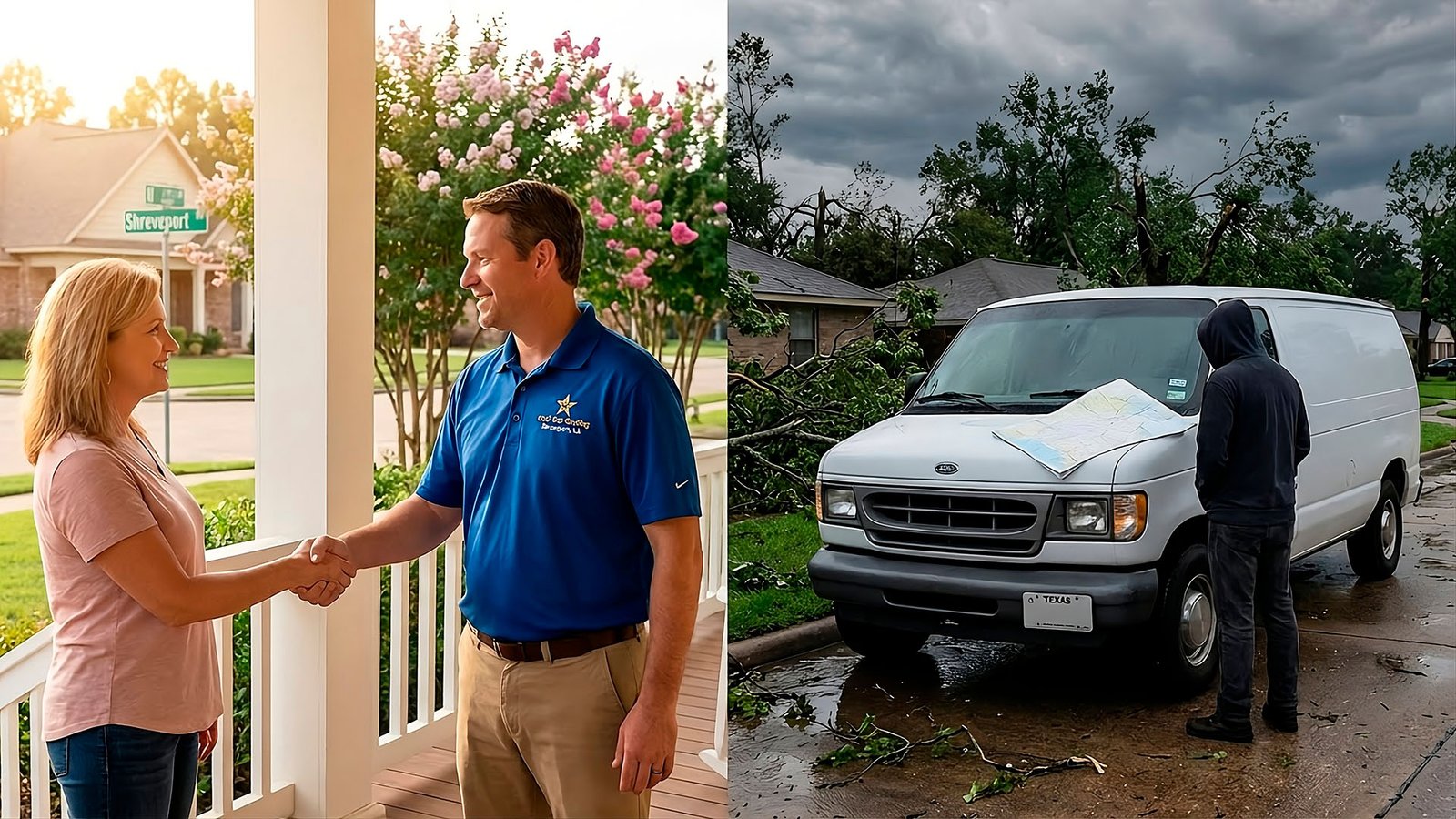 Local roofing contractor dealing with homeowners in Shreveport